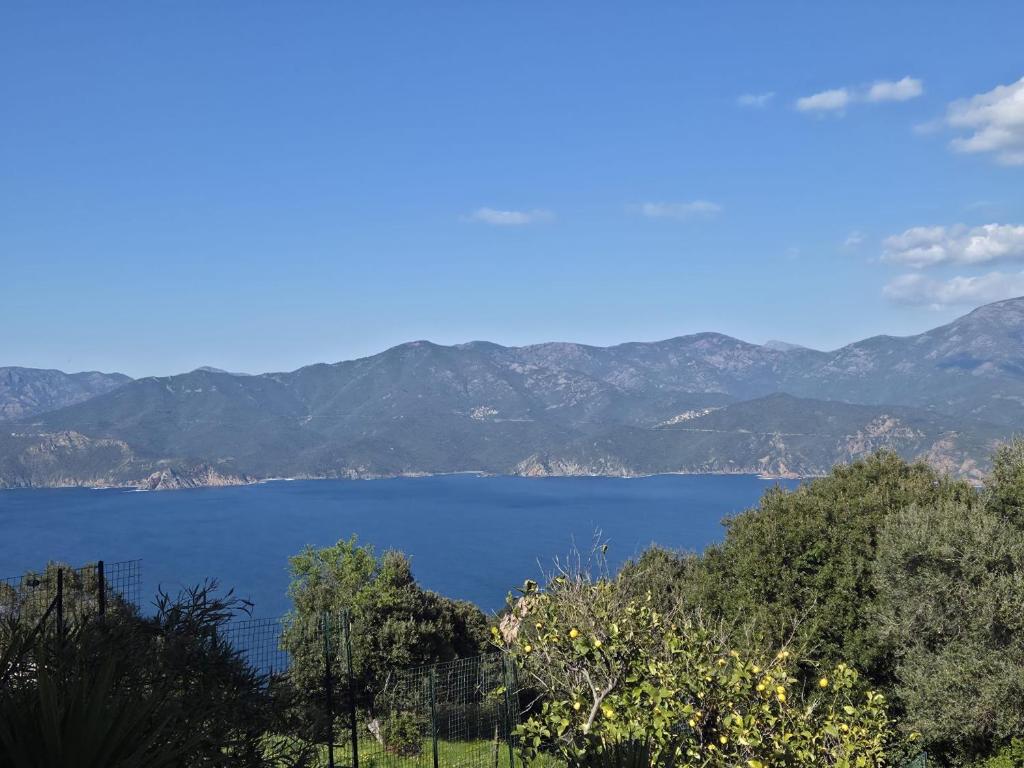 a view of a lake with mountains in the background at A Casa di Minana in Piana