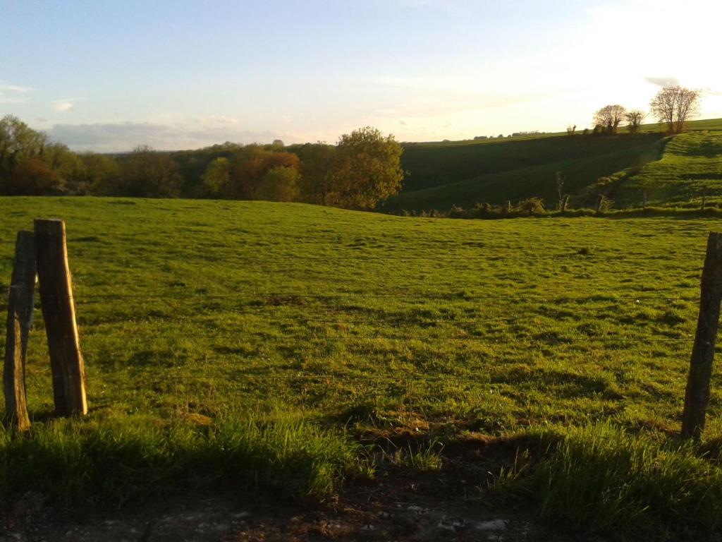 un campo con una recinzione nell’erba di 4 Joliette a Tartiers