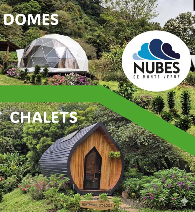 a collage of pictures of a nucs nucs yurt at Glamping Monteverde in Monteverde Costa Rica