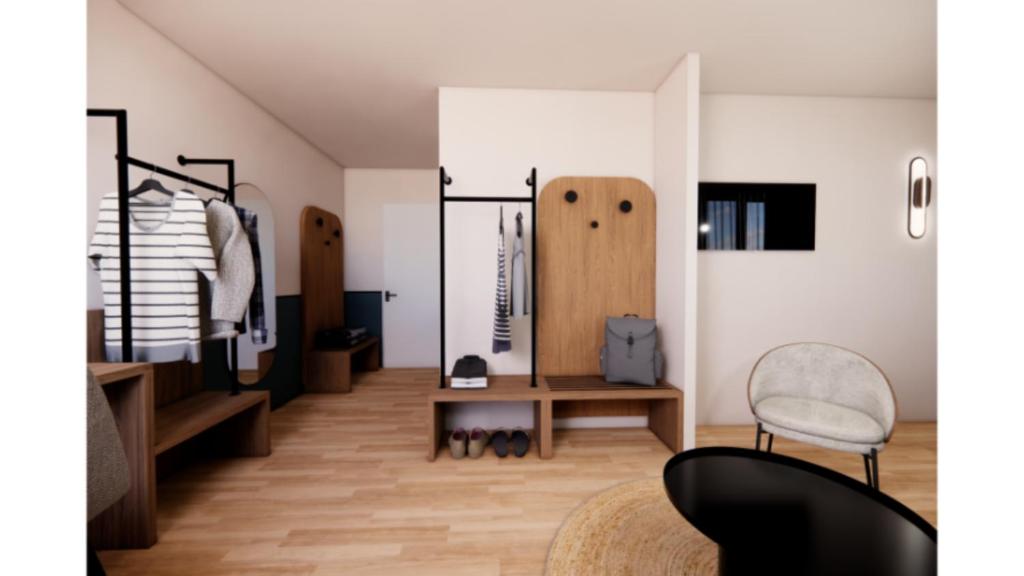 Kyriad - L'Isle D'Abeau Bourgoin Jallieu - Chambre Familiale - 1 Lit Queen Et 2 Lits Simples