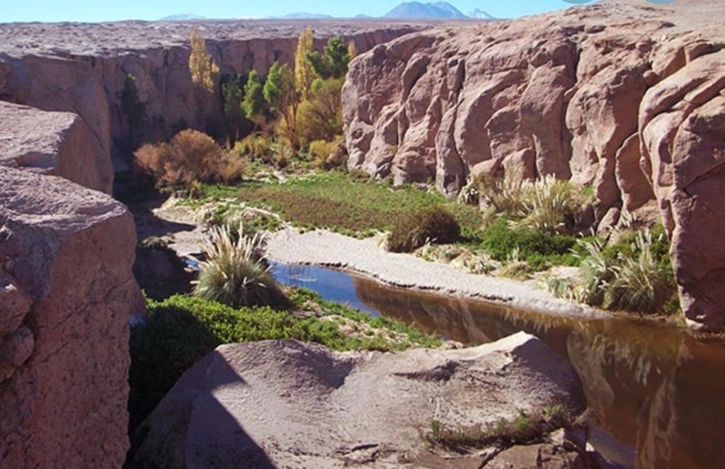 a view of a canyon with a body of water at Oasis terrenal Toconao in Toconao