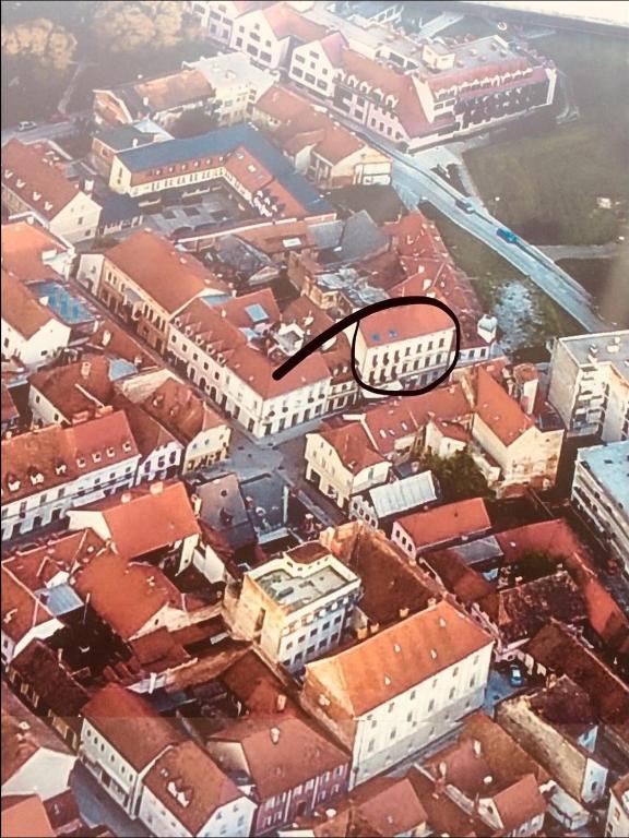 an aerial view of a city with buildings at Harmonija26 in Karlovac