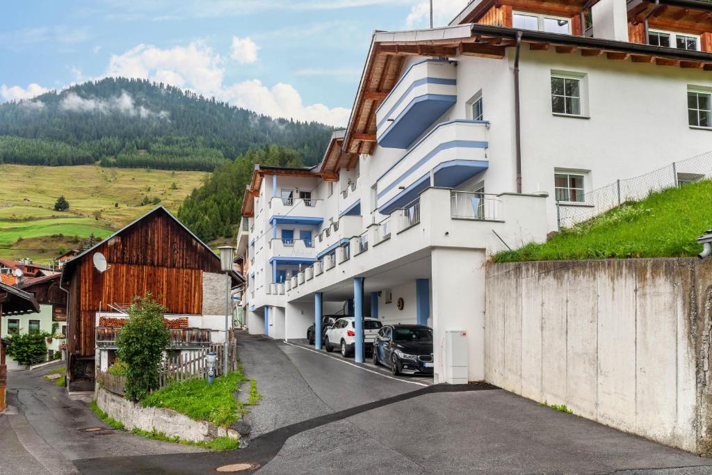 a street in a town with a building at Wohlfühlnest in Nauders