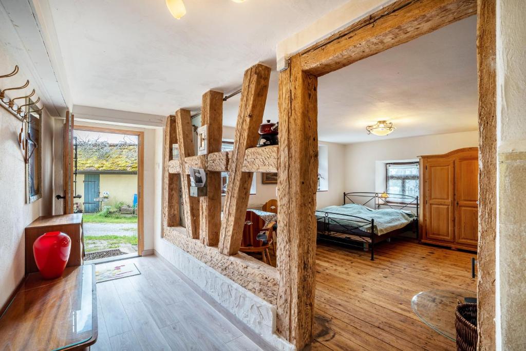 a bedroom with a bunk bed in a room at Schwarzwald Ruhe in Altensteig