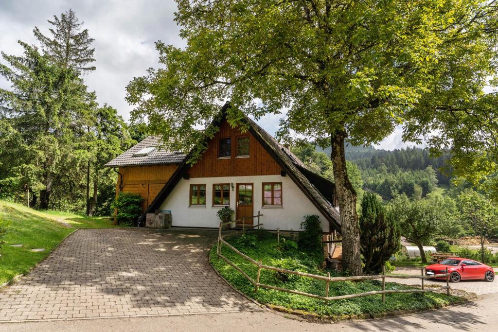 a small house with a tree in front of it at Igelbau in Wolfach
