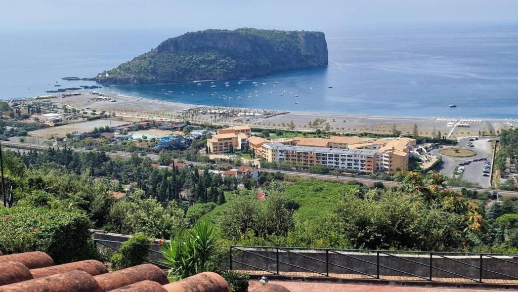 an aerial view of a resort and a body of water at Appartamenti Con Vista Mozzafiato in Praia a Mare