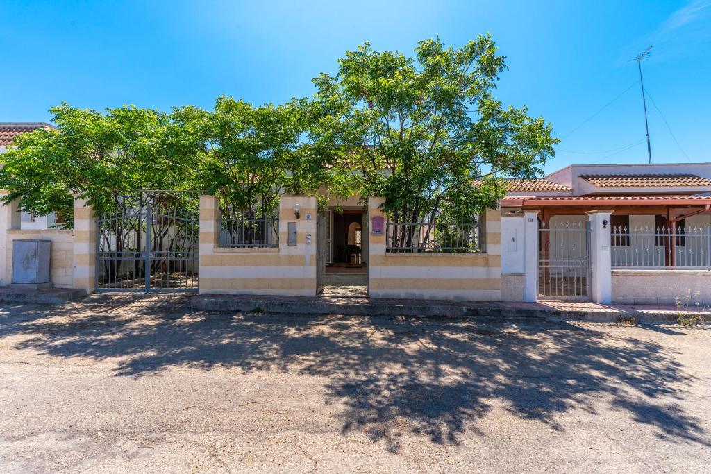 an old building with a tree in front of it at Villa Cinzia in Torre Lapillo