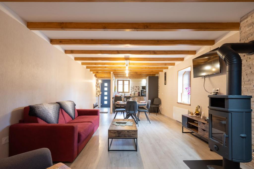 Gîte Des Roches - Vierbettzimmer Mit Gartenblick