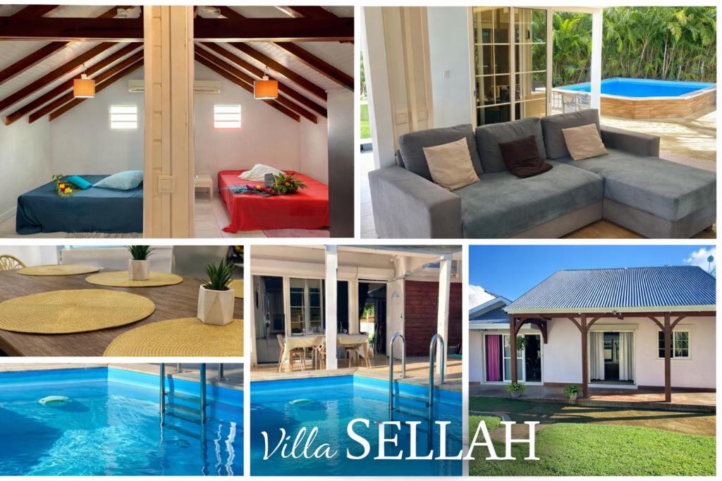 a collage of pictures of a villasellah at Villa SELAH in Le Moule