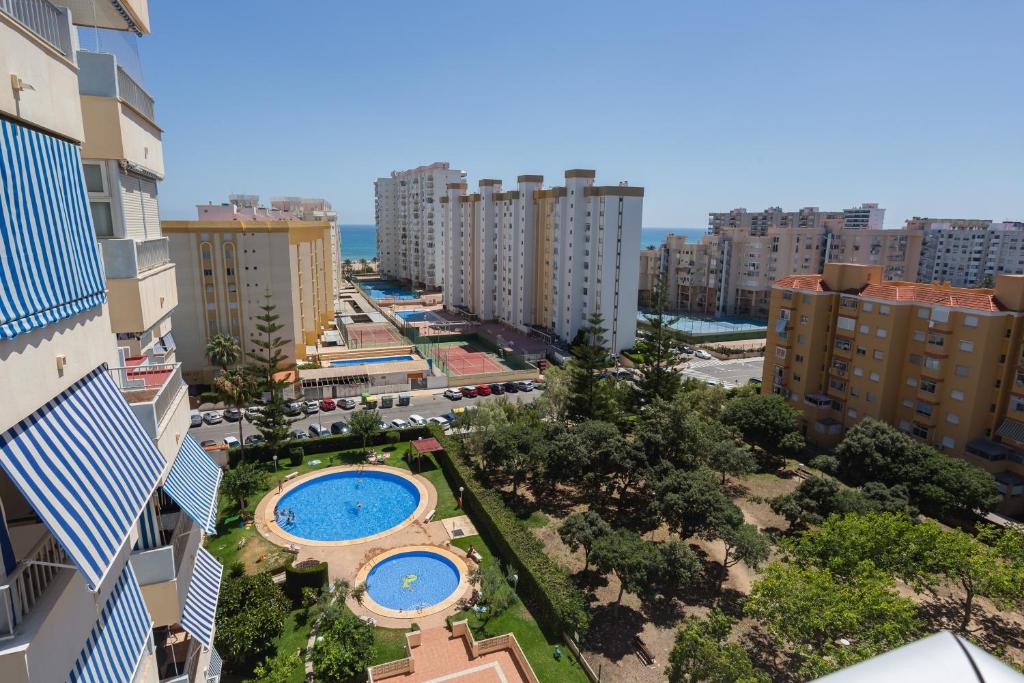 an aerial view of a city with buildings at Gandiazar Beach in Playa de Gandia