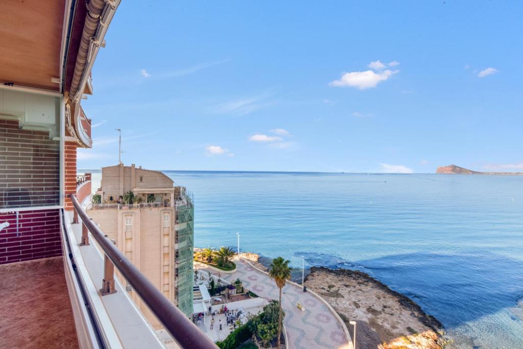 a view of the ocean from the balcony of a building at Calpe Vistas y Playa in Calpe