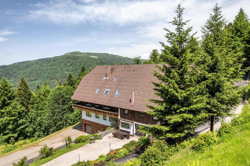 an overhead view of a house with a tree at Fuchsmichelhof 2 in Seebach
