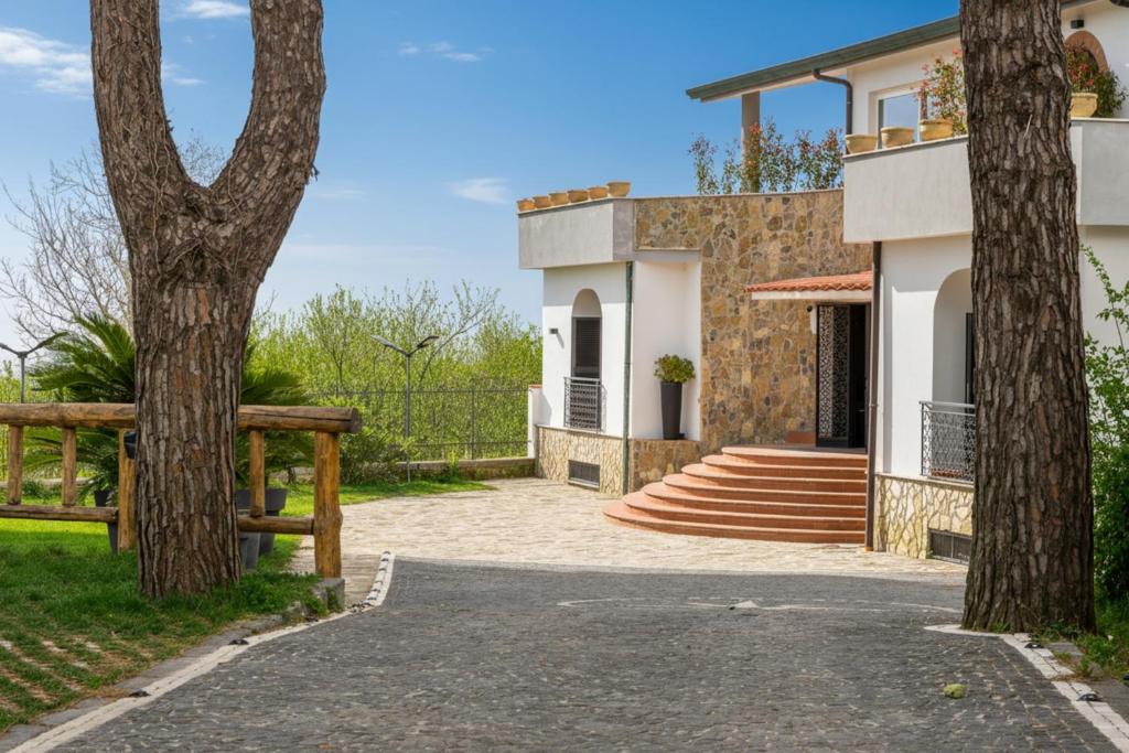 a house with two trees in front of it at B&B InVilla in Naples