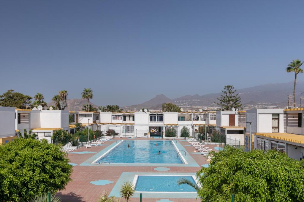 arial view of a hotel with a swimming pool at Casa Steffi in Arona