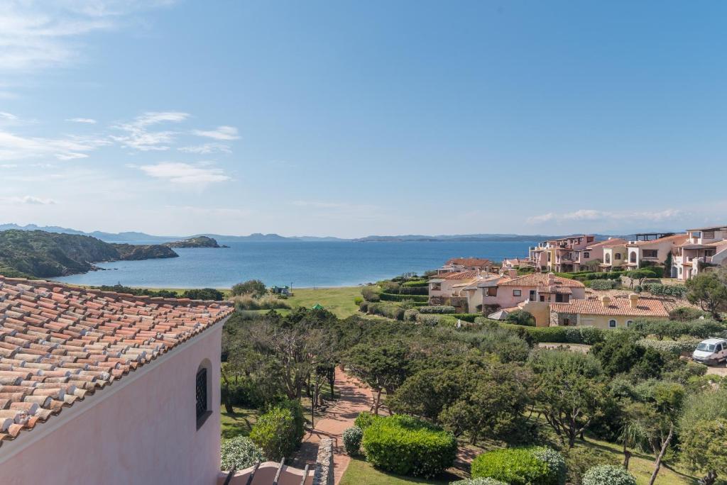 arial view of a house with a view of the water at La Terrazza sul Mare in Liscia di Vacca