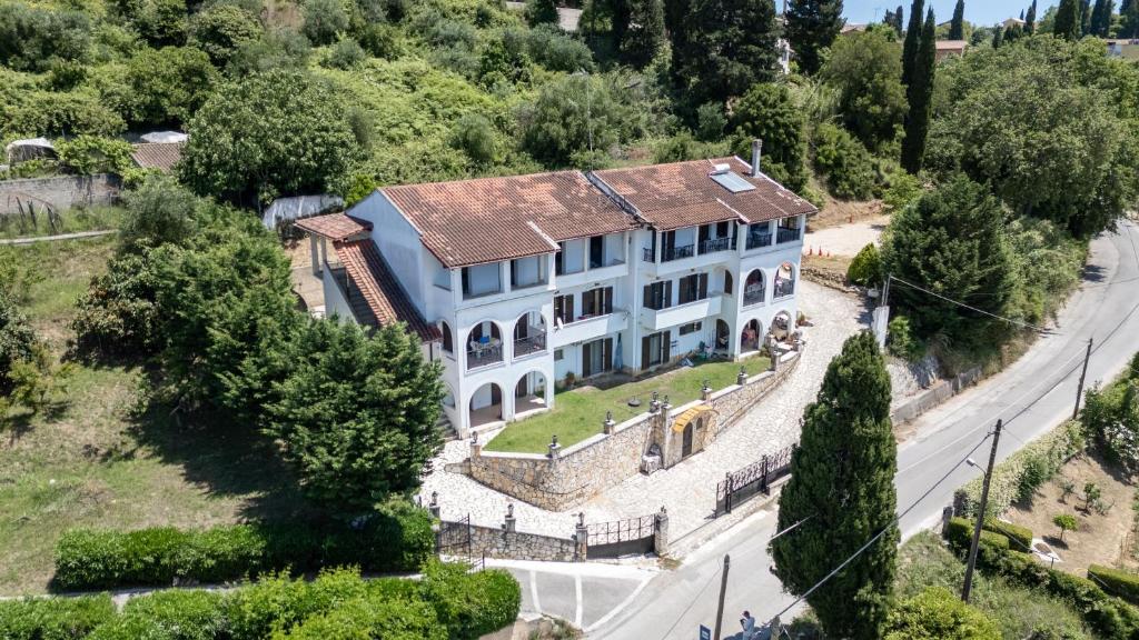 an aerial view of a large white house at Breathing Apartment in Virós