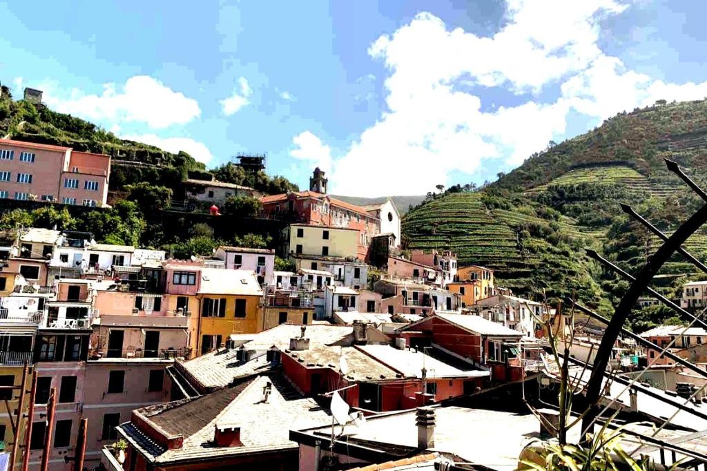 a group of buildings on top of a mountain at La Terrazza di Vernazza in Vernazza