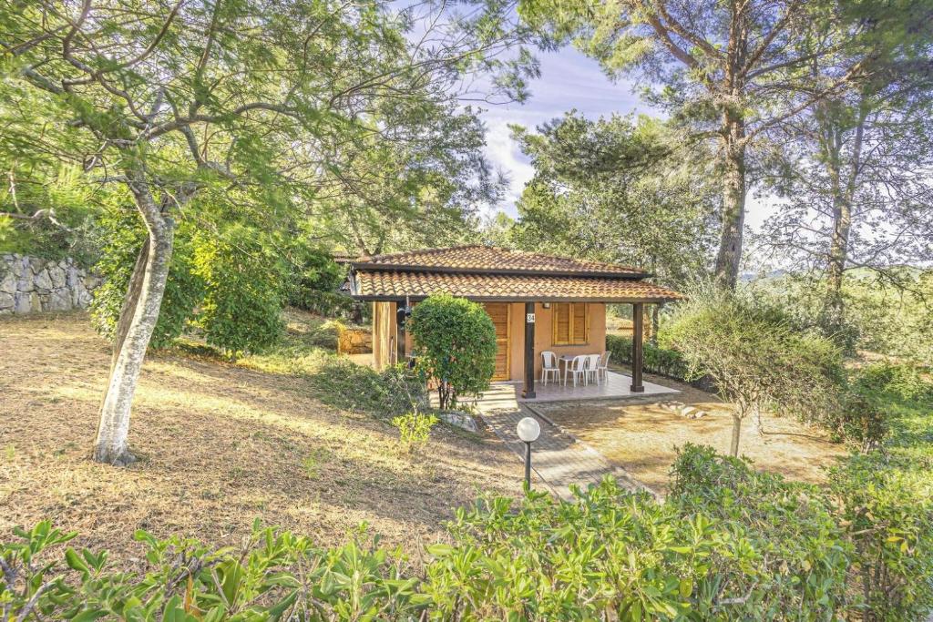 a small cabin in the middle of a forest at Villaggio Colombo V6 in Marina di Andora