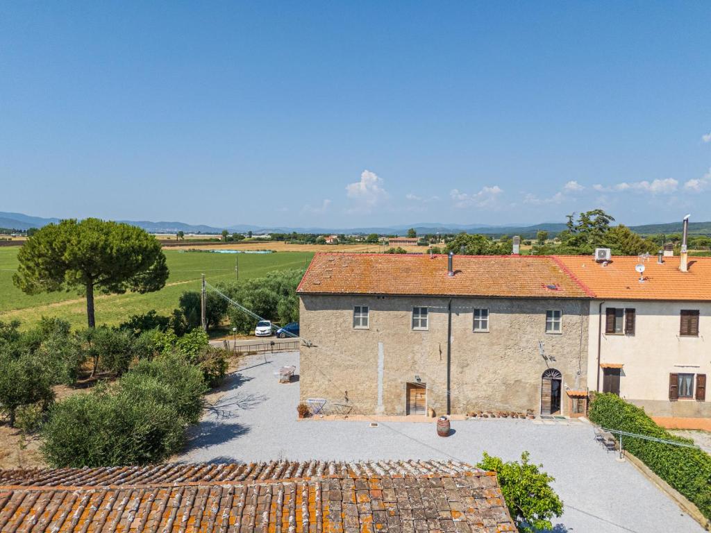 an aerial view of a large stone building at Il Podere Del Ponti - Paduletto in Casa Paduletto