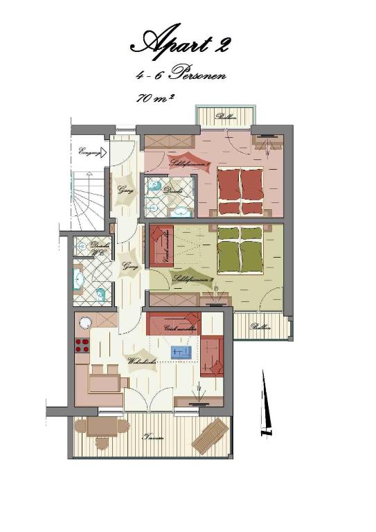 Půdorys ubytování Alpen-Apart