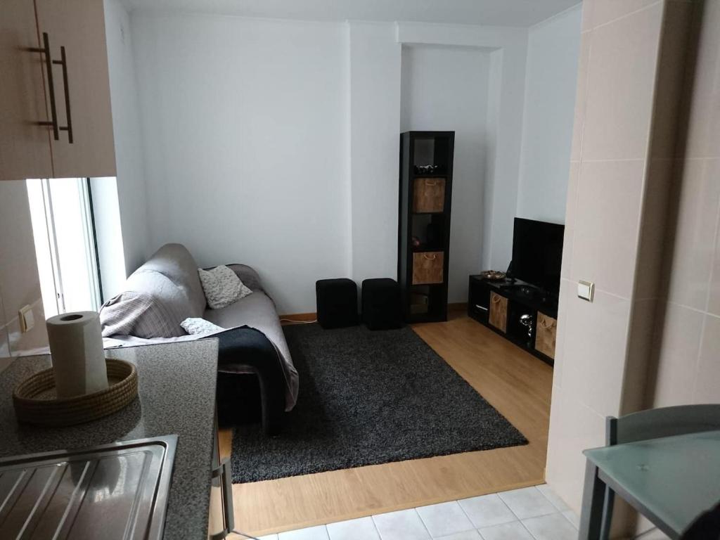 a living room with a couch and a rug at Faro City Center Apartment I in Faro