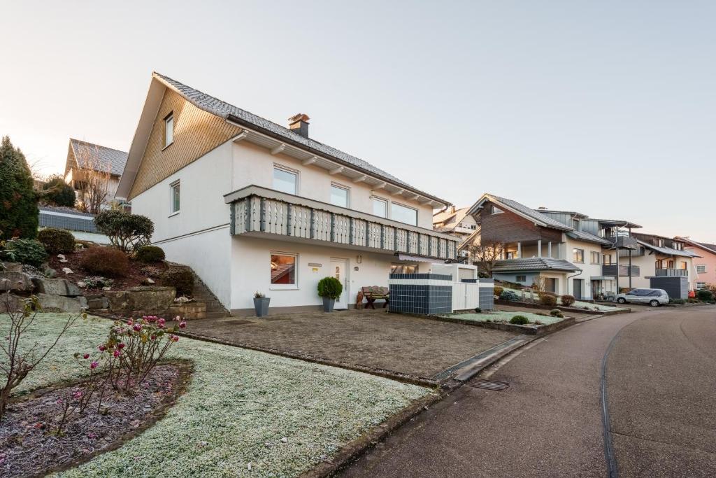 a house on the side of a street at Ferienwohnung Martin Lehmann in Oberharmersbach