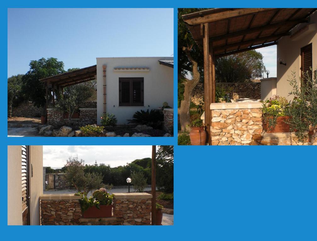 a collage of three pictures of a house at Isola Di Favignana in Favignana