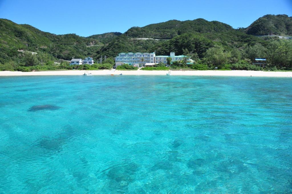 a view of a beach from the water at Tokashiku Marine Villege in Tokashiki
