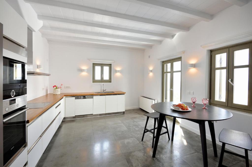 Kuchyň nebo kuchyňský kout v ubytování Mykonos Ark Villas