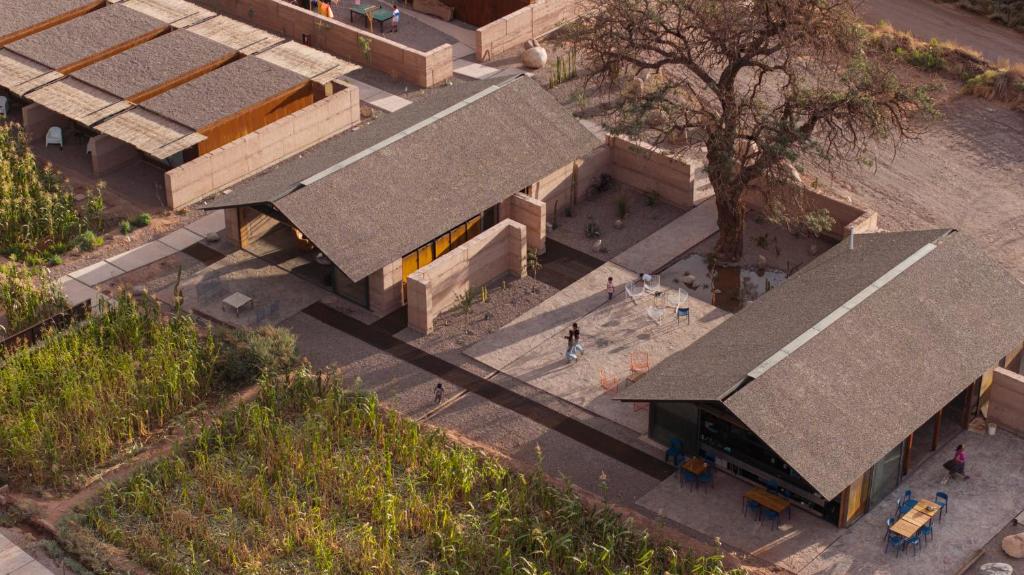 an overhead view of a building with a roof at Fauna Atacama in San Pedro de Atacama
