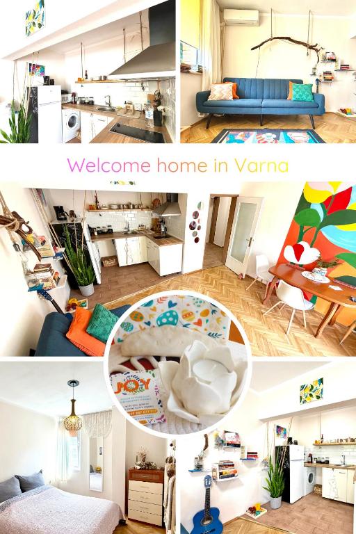 a collage of photos of a home in venna at Joy Home Varna in Varna City