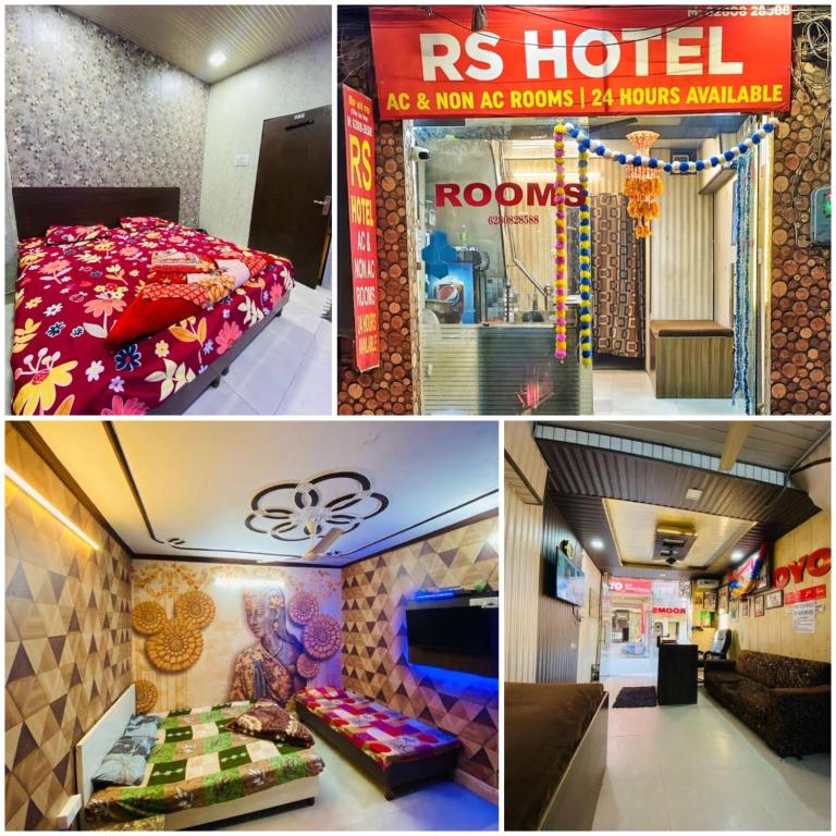 a collage of pictures of a hotel and a room at RS Hotel in Amritsar