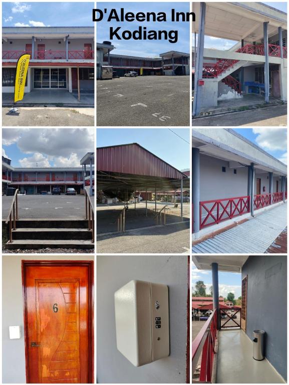 a collage of different pictures of a building at D'Aleena Inn Kodiang in Kodiang
