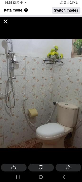 a bathroom with a toilet and a shower at Reegina Villa in Chunnakam