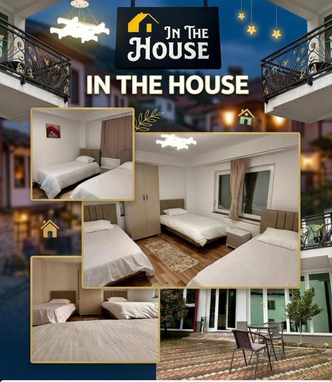 a collage of pictures of a house in the house at In The House Hostel in Prishtinë