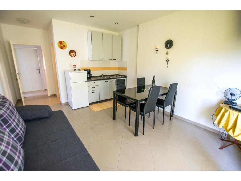 Kuchyň nebo kuchyňský kout v ubytování Apartments Trošelj