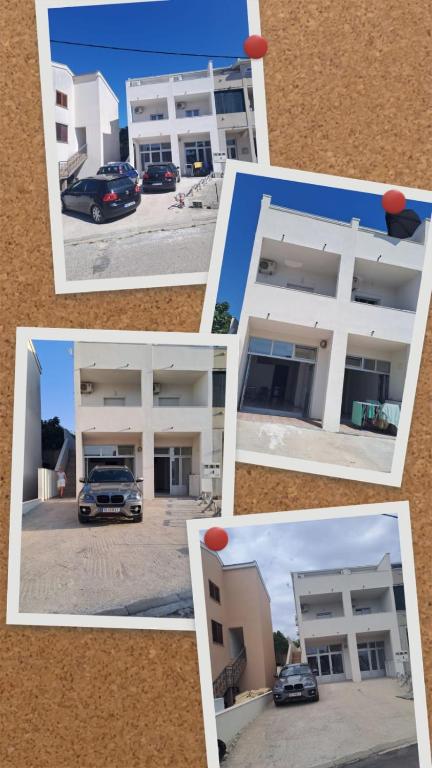 a collage of four pictures of a building at ELA Apartmani i sobe in Neum