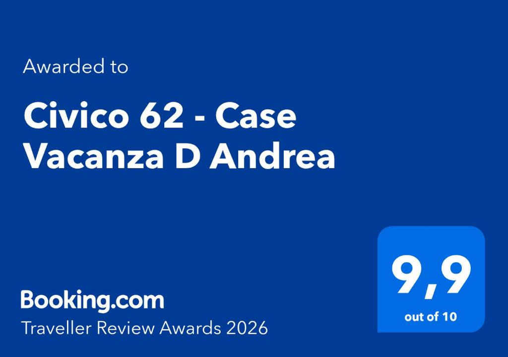 a blue rectangle with the words civico case vazquez d andrica at Civico 62 - Case Vacanza D Andrea in Pratola Peligna