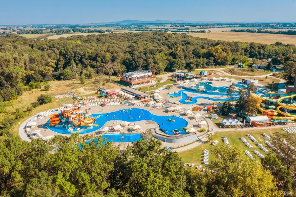 an aerial view of a water park at Aquasolis Spa Hotel in Poľný Kesov