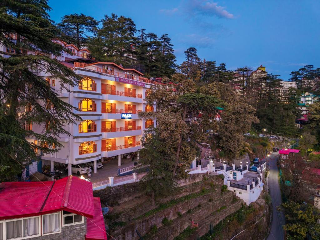 an overhead view of a building with a red roof at PACK Shimla in Shimla