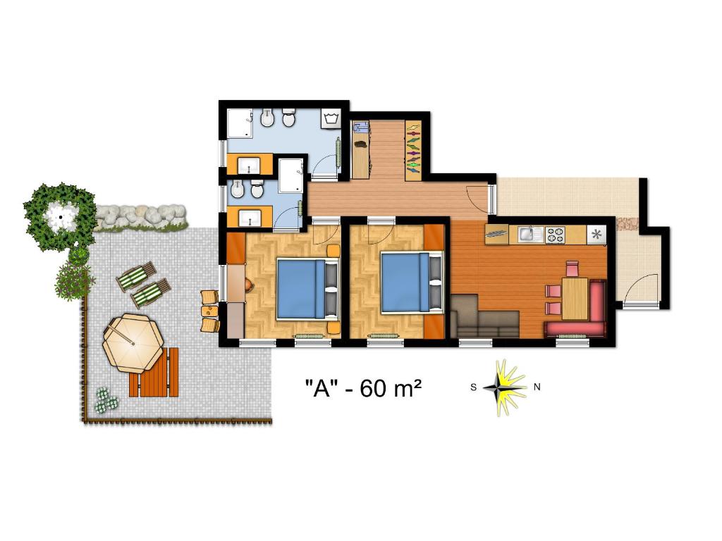 Plan piętra w obiekcie Ciasa Col Cuch