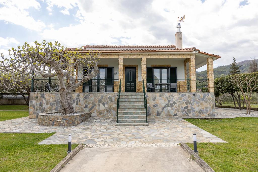 a house with a tree in front of it at Zeusplace Crown Platamon in Platamonas