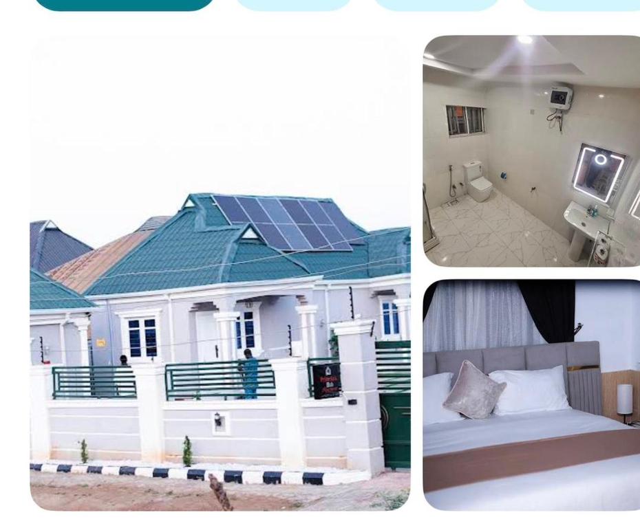 a collage of pictures of a house with solar panels at PrimeAxishub in Ilorin