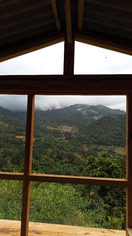 a view from a window of a mountain view at Trekker's Lodge in Matale