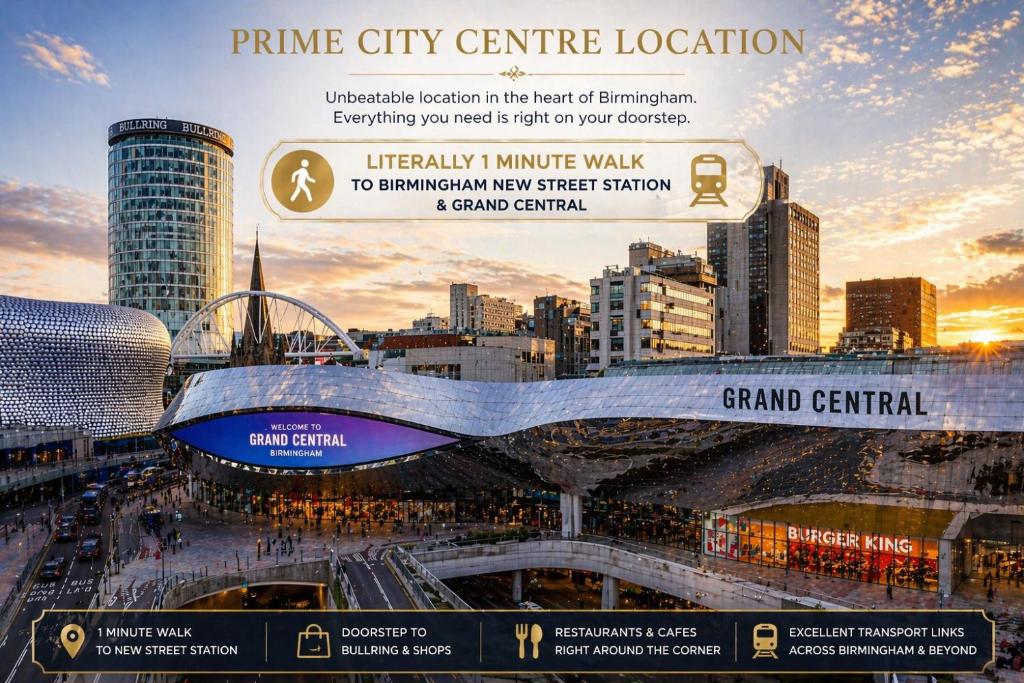 a flyer for a ping city centre location at Stunning City Centre Retreat in Birmingham