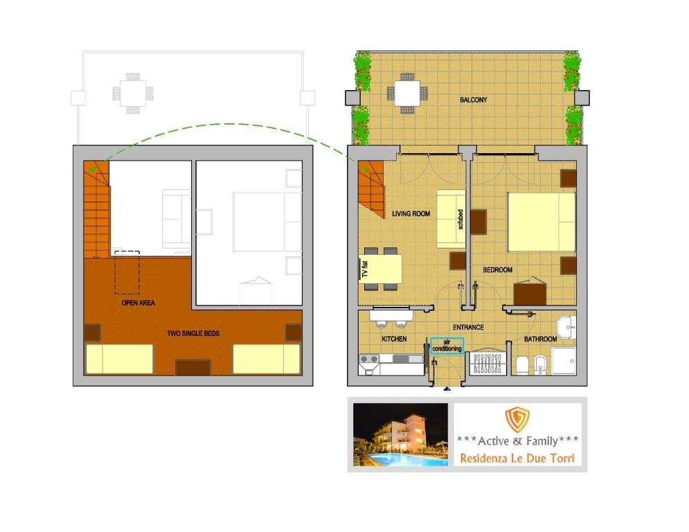 Plán poschodí v ubytovaní Residenza Le Due Torri