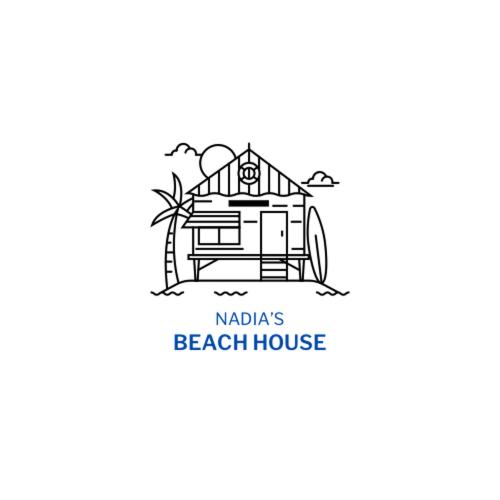 a logo for a beach house at Nadia's Beach House in Pefkari