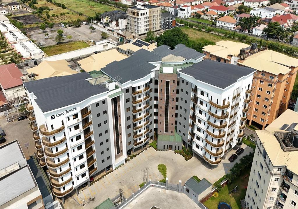 an overhead view of a large building in a city at Fafje in Mama