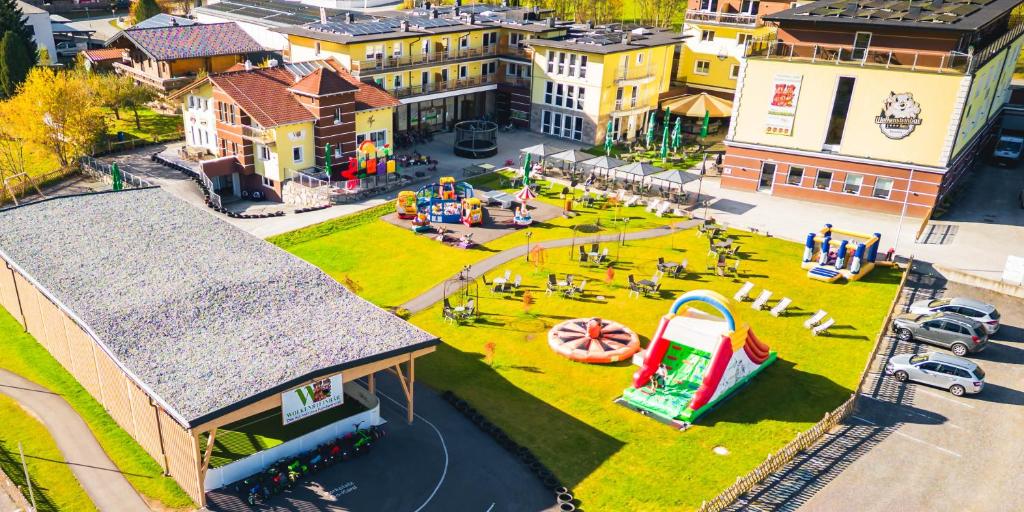 an aerial view of a playground in a city at Hotel der Wolkensteinbär in Bramberg am Wildkogel