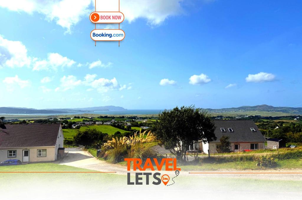 a basketball hoop in the air over a house at 4 Bedroom House By Travel Lets Holiday Homes Carrigart With Sea View in Carrigart